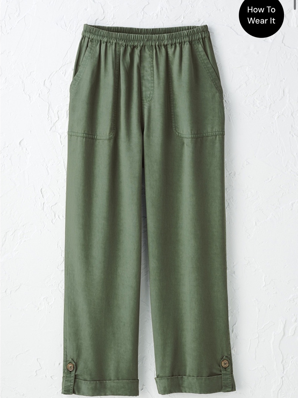 NWOT Coldwater Creek Easy TENCEL™ Cropped Pants - Medium - Green Ivy Leaf